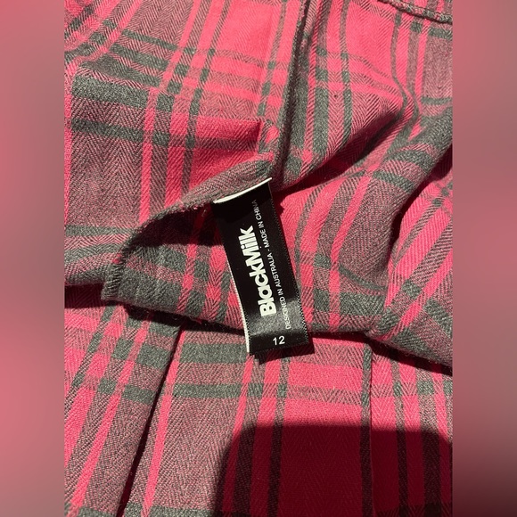 Blackmilk Plaid Pink High School Skirt Limited - Picture 2 of 4